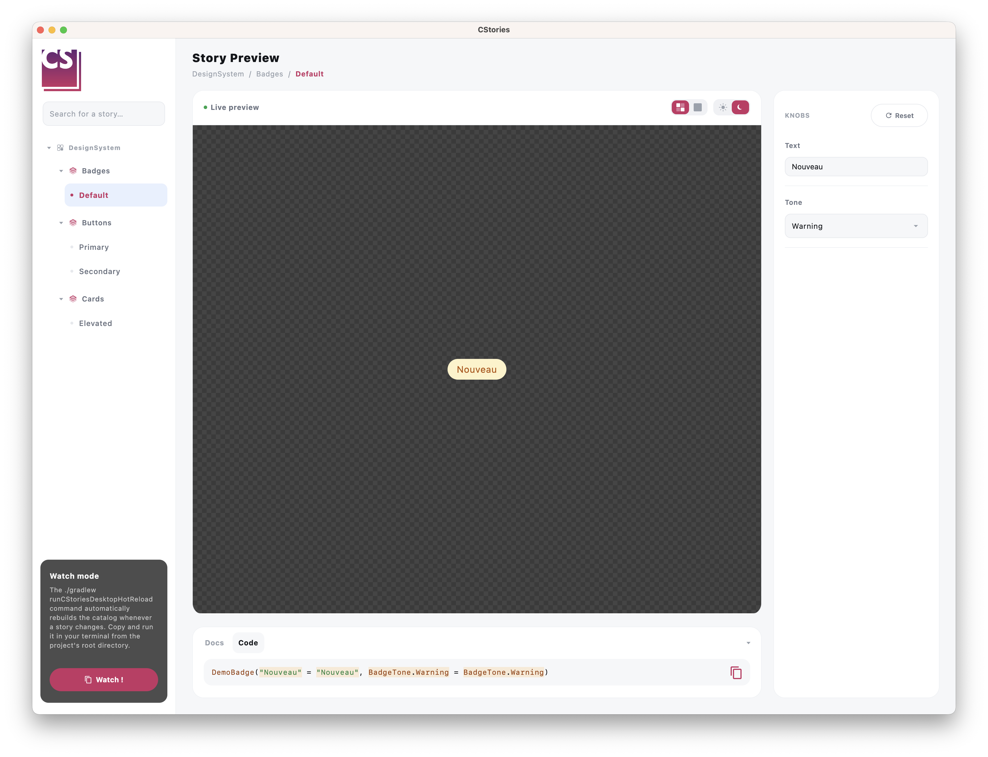 Dark theme