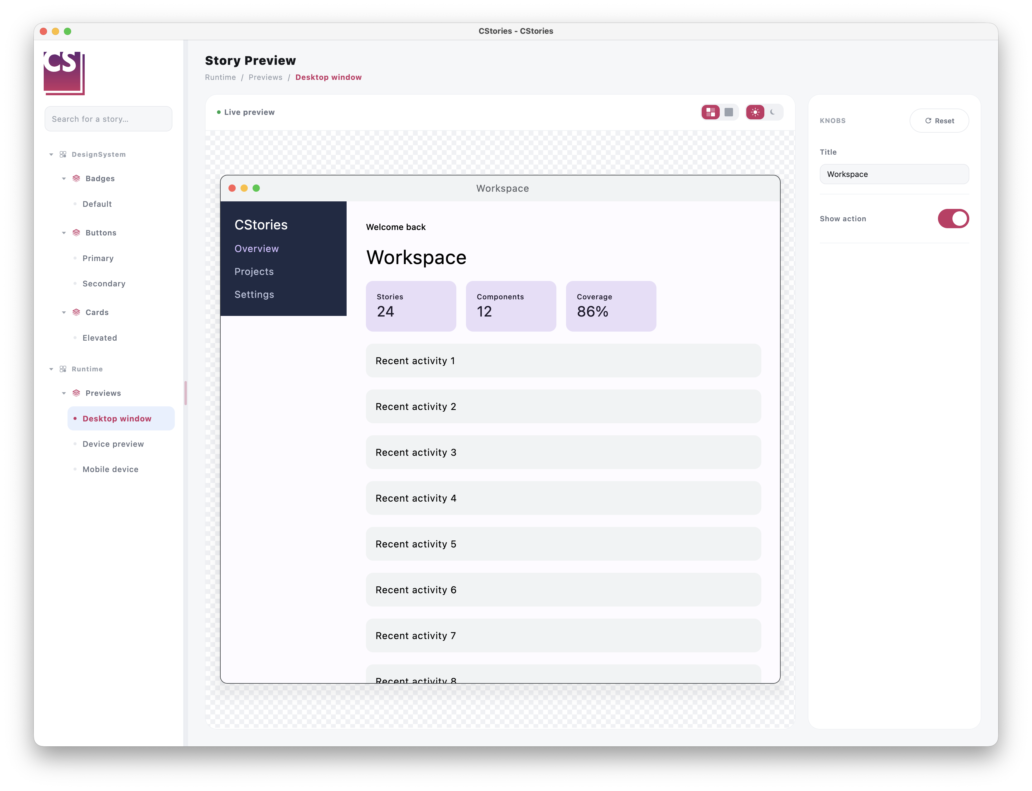 Preview desktop